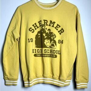 The Breakfast Club 80's Universal Yellow Crewneck Pullover Sweatshirt, Size M
